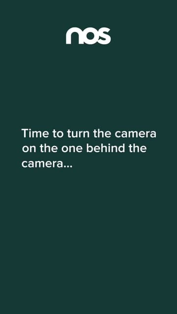 Nos › nos logo on a dark green background with the message: 'time to turn the camera on the one behind the camera... '